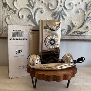 Crosley Metallic Silver Wall Phone